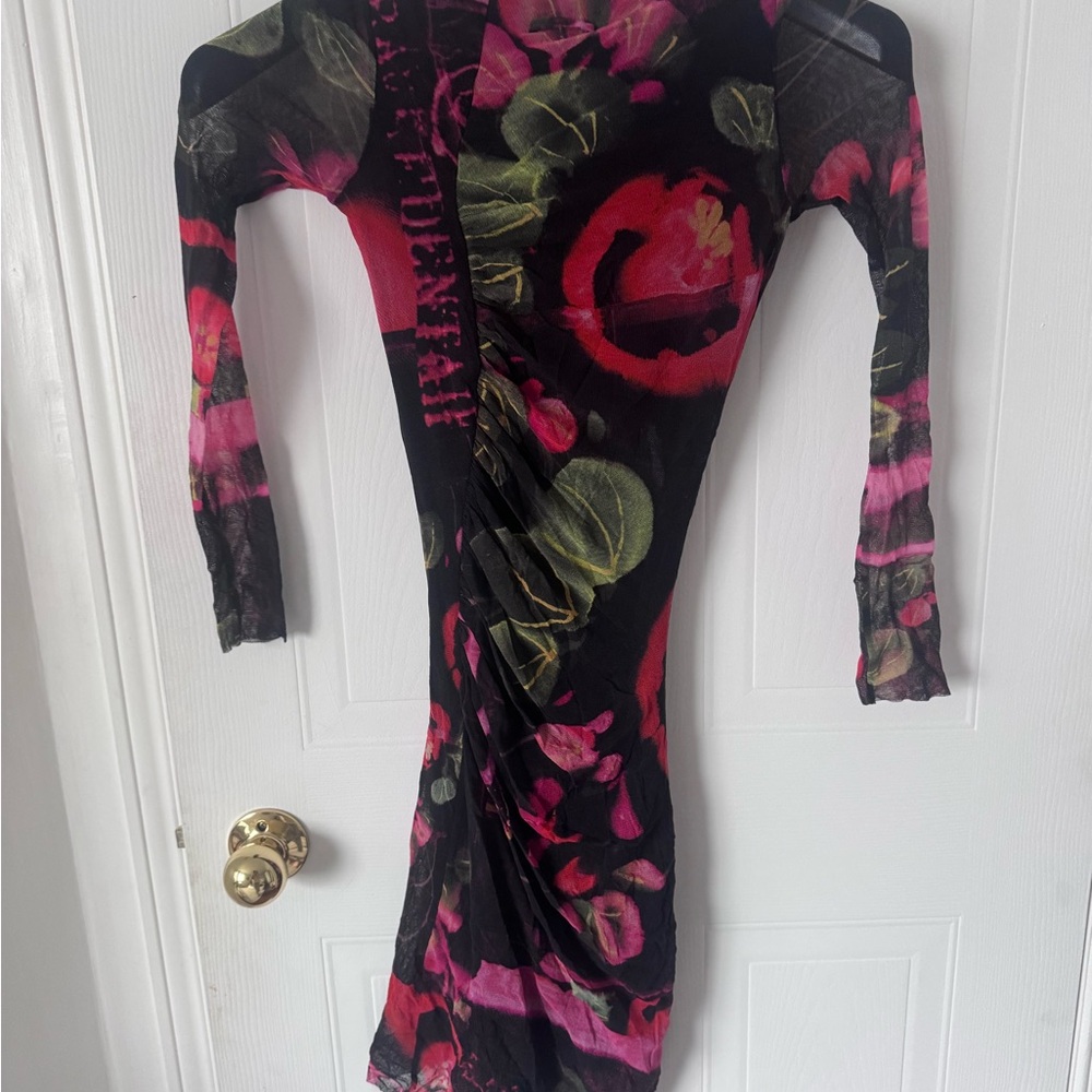 Jean Paul Gaultier Black and Pink Long Sleeve Dress - Picture 11 of 12